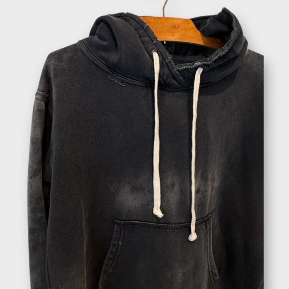 NWT Free People x Tricia Fix Zuma Denim Mix Hooded Sweatshirt Size Small - Picture 6 of 16